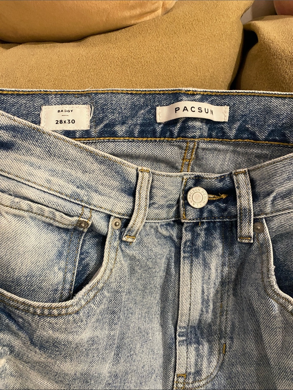 PacSun Men's Light Blue Relaxed Baggy Jeans